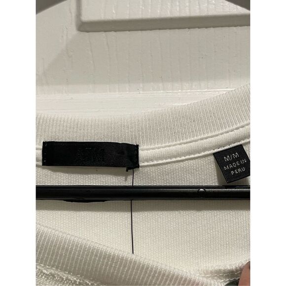 NWT ATM Anthony Thomas Melillo White Lightweight Terry Ruffle Sleeve Dress Med - Picture 2 of 12